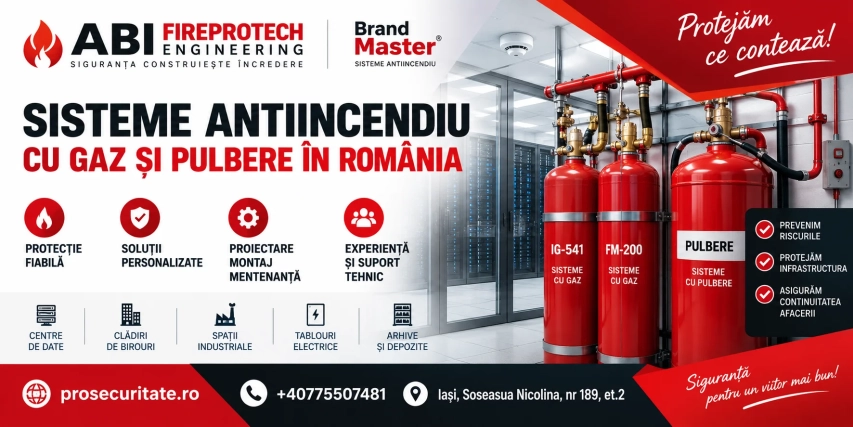 Sisteme antiincendiu cu gaz si pulbere in Romania